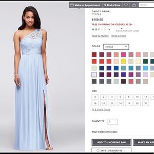 Long One Shoulder Lace Bridesmaid Dress.